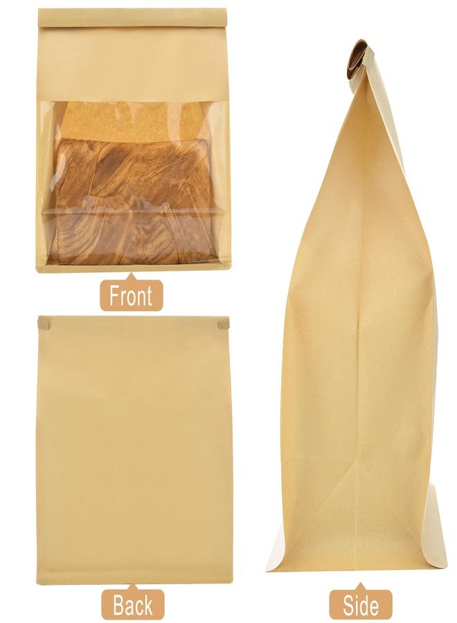 Funcoo 50 Bread Bags with Tabs for Homemade Sourdough Bread Bakery Storage Bags with Window/Ties，Large Bakery Loaf Bag for Baked Goods Packaging(11'' X 8.7'' X 4.3'') (Kraft) - Image 4